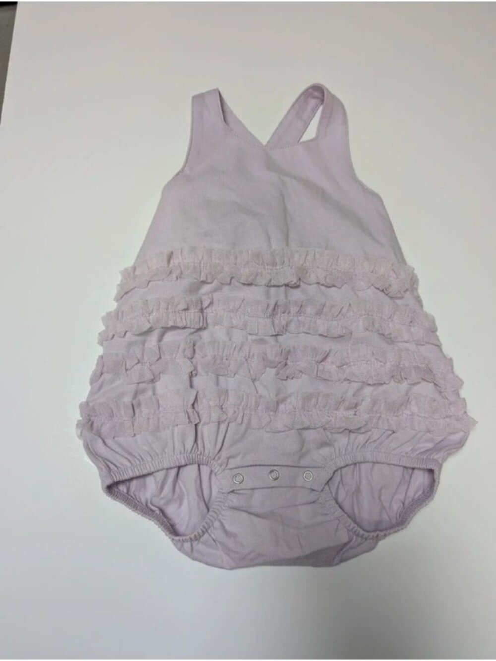 Princess Tulle Ruffle Bubble Lilac Petal Purple 18-24 Months Romper Organic Cott